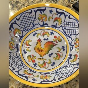 Set of 4 Colorful Rooster Ceramic Bowl